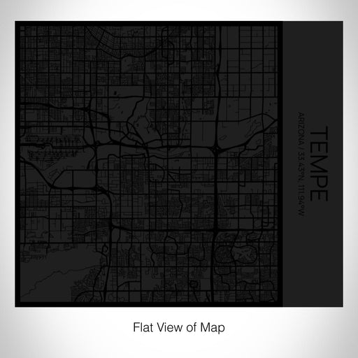 Rendered View of Tempe Arizona Map on 17oz Stainless Steel Insulated Tumbler in Matte Black with Tactile Lines