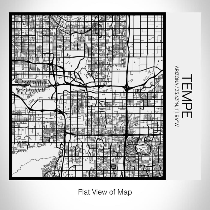Rendered View of Tempe Arizona Map on 17oz Stainless Steel Insulated Tumbler in Matte White with Tactile Lines