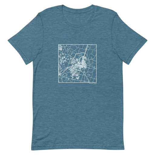 Temple Texas  Map Unisex T-Shirt with City inscription in Heather Teal