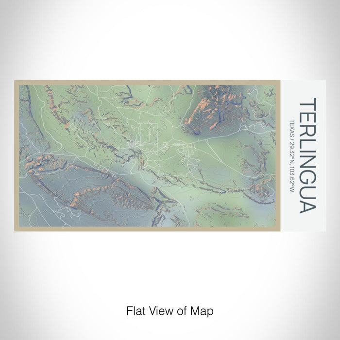 Rendered View of Terlingua Texas Map on 17oz Stainless Steel Insulated Bottle with printed afternoon style map