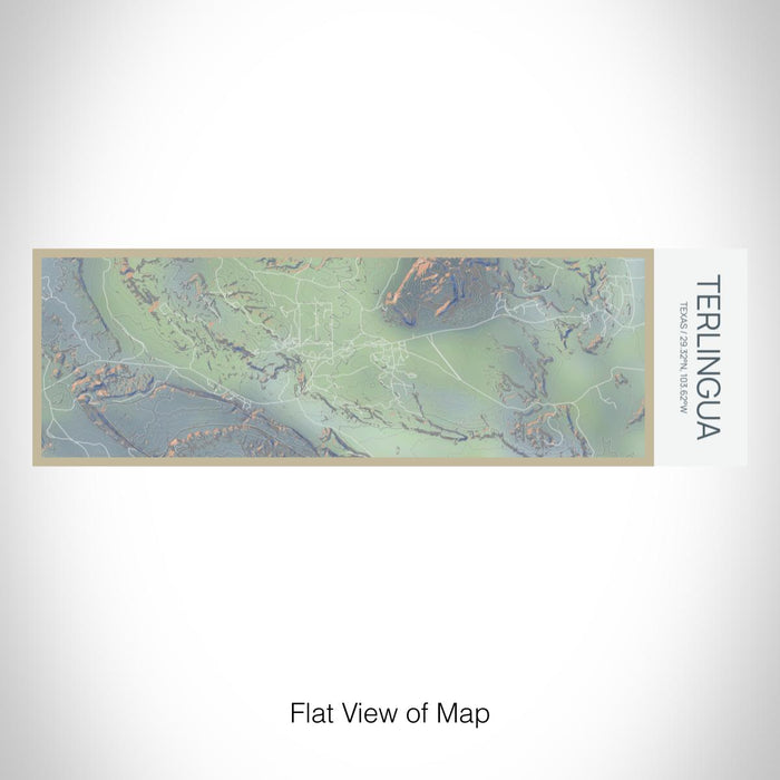 Rendered View of Terlingua Texas Map on 10oz Stainless Steel Insulated Cup in Afternoon with Sliding Lid