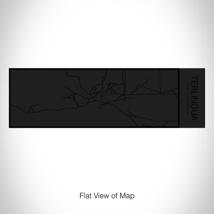 Rendered View of Terlingua Texas Map on 10oz Stainless Steel Insulated Cup in Matte Black with Sliding Lid