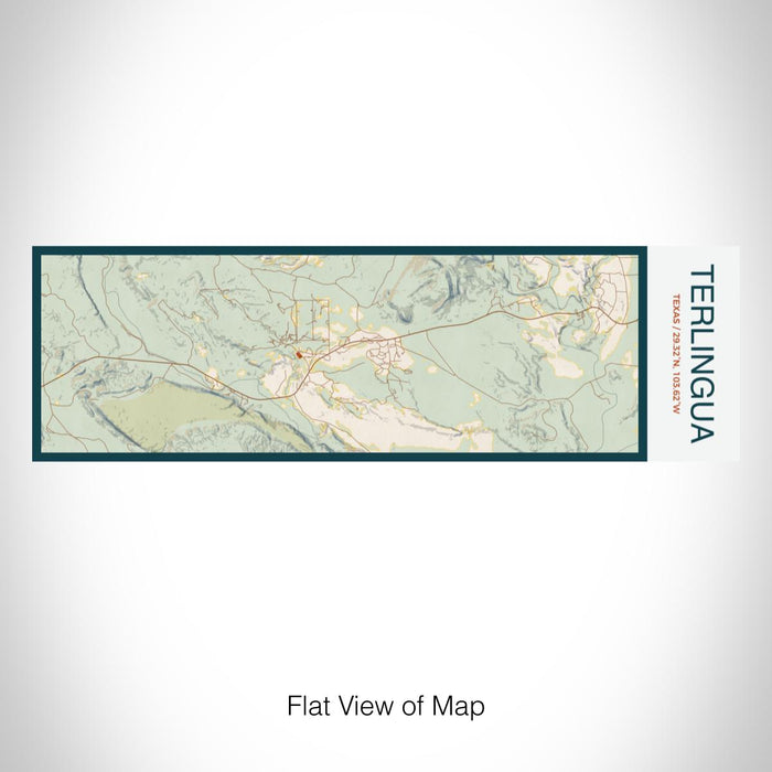 Rendered View of Terlingua Texas Map on 10oz Stainless Steel Insulated Cup in Woodblock with Sliding Lid
