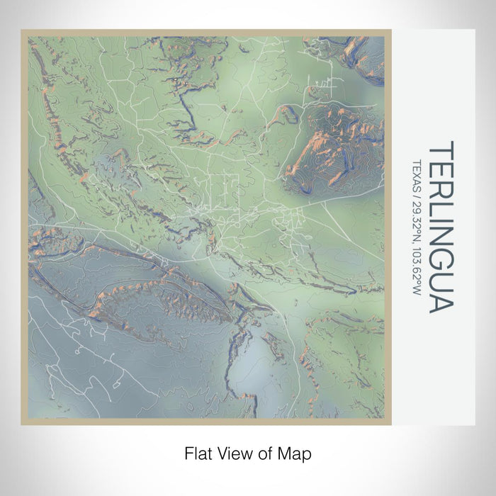 Rendered View of Terlingua Texas Map on 17oz Stainless Steel Insulated Tumbler in Afternoon Map Style