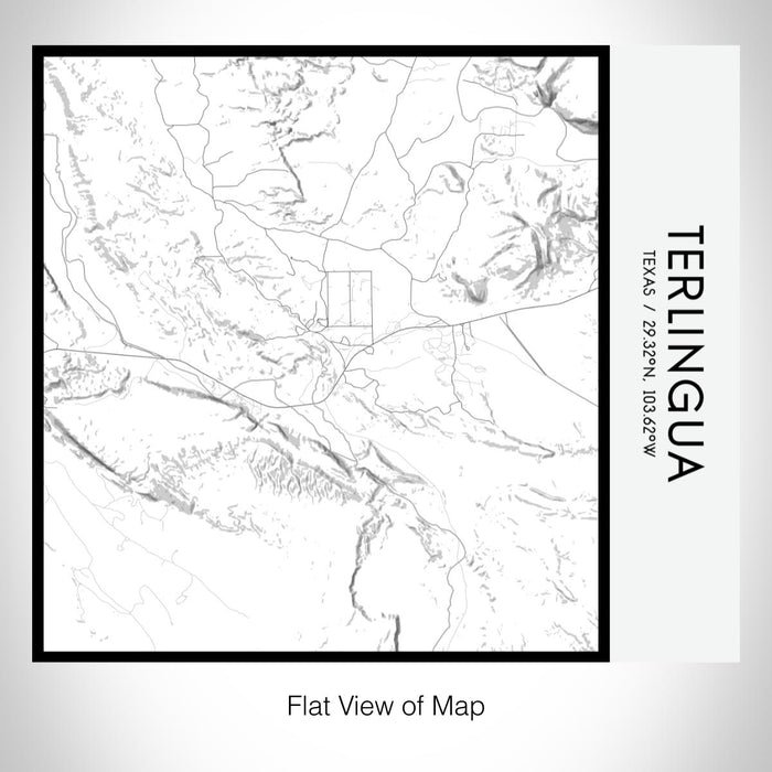 Rendered View of Terlingua Texas Map on 17oz Stainless Steel Insulated Tumbler in Classic Map Style