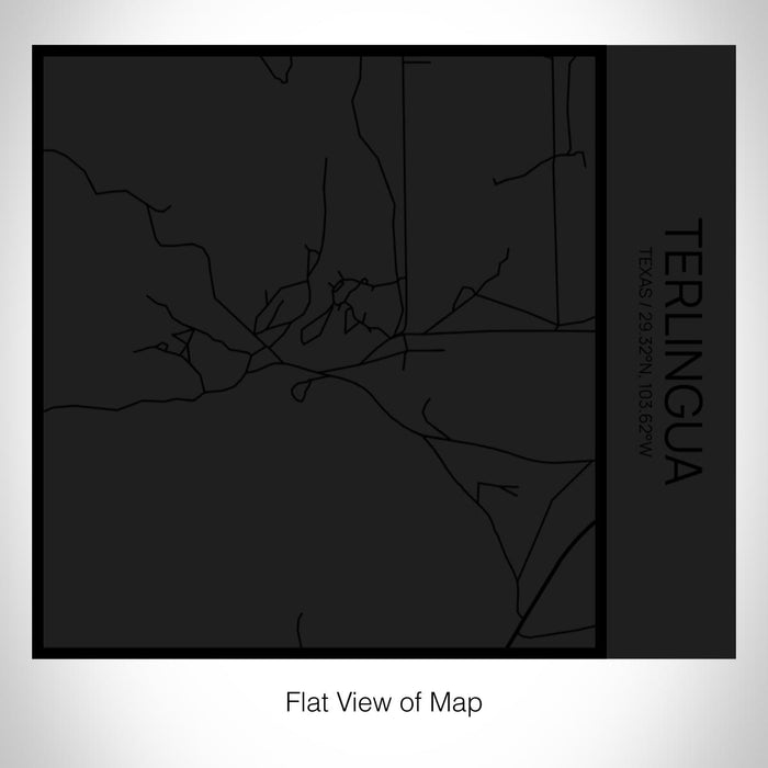 Rendered View of Terlingua Texas Map on 17oz Stainless Steel Insulated Tumbler in Matte Black with Tactile Lines