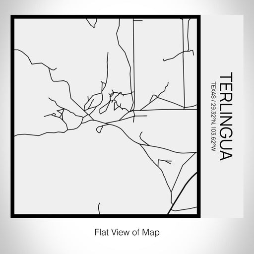 Rendered View of Terlingua Texas Map on 17oz Stainless Steel Insulated Tumbler in Matte White with Tactile Lines