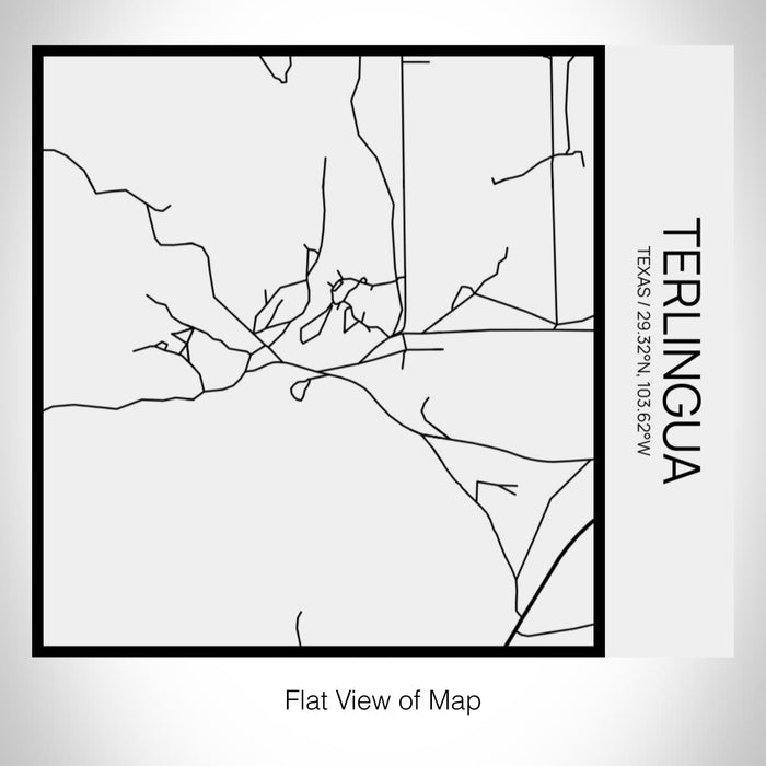 Rendered View of Terlingua Texas Map on 17oz Stainless Steel Insulated Tumbler in Matte White with Tactile Lines