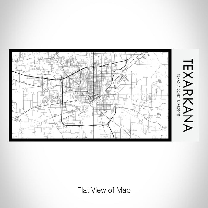 Rendered View of Texarkana Texas Map on 17oz Stainless Steel Insulated Bottle with printed classic style map