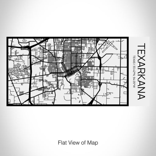 Rendered View of Texarkana Texas Map on 17oz Stainless Steel Insulated Cola Bottle in Stainless in Matte White