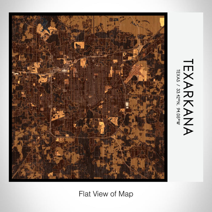 Rendered View of Texarkana Texas Map on 17oz Stainless Steel Insulated Tumbler in Ember Map Style