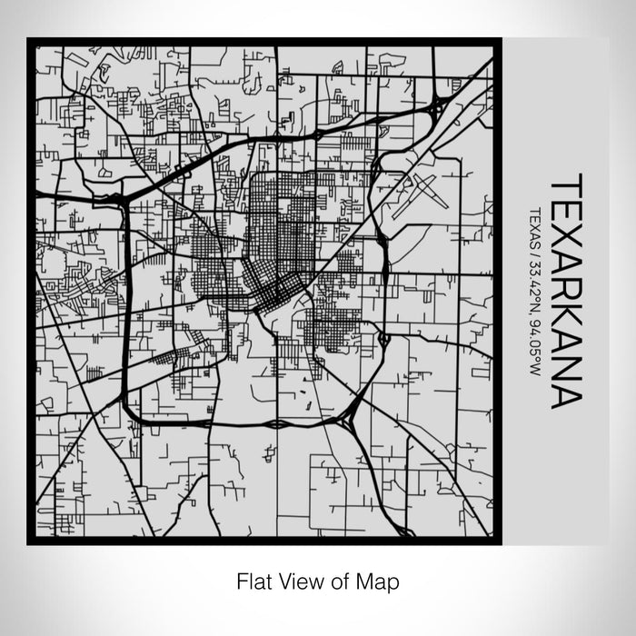 Rendered View of Texarkana Texas Map on 17oz Stainless Steel Insulated Tumbler in Tactile Lines with Succulent in Background
