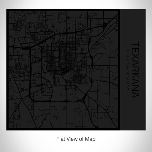 Rendered View of Texarkana Texas Map on 17oz Stainless Steel Insulated Tumbler in Matte Black with Tactile Lines