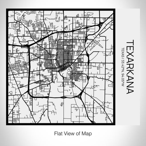 Rendered View of Texarkana Texas Map on 17oz Stainless Steel Insulated Tumbler in Matte White with Tactile Lines