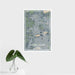 16x24 The Villages Florida Map Print Portrait Orientation in Afternoon Style With Tropical Plant Leaves in Water