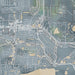 The Villages Florida Map Print in Afternoon Style Zoomed In Close Up Showing Details