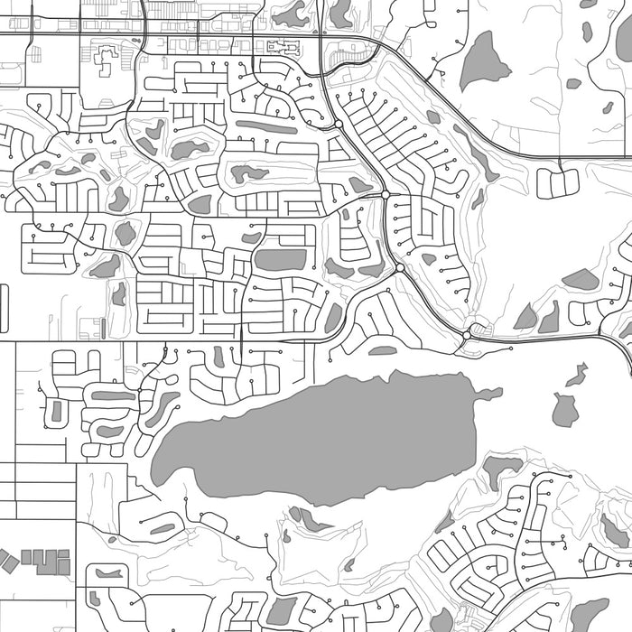 The Villages Florida Map Print in Classic Style Zoomed In Close Up Showing Details