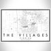 The Villages Florida Map Print Landscape Orientation in Classic Style With Shaded Background