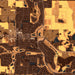 The Villages Florida Map Print in Ember Style Zoomed In Close Up Showing Details