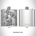 Rendered View of The Villages Florida Map Engraving on 6oz Stainless Steel Flask