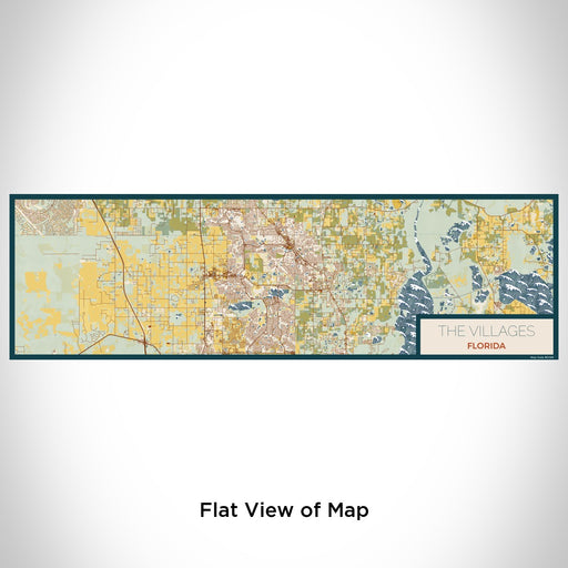 Flat View of Map Custom The Villages Florida Map Enamel Mug in Woodblock