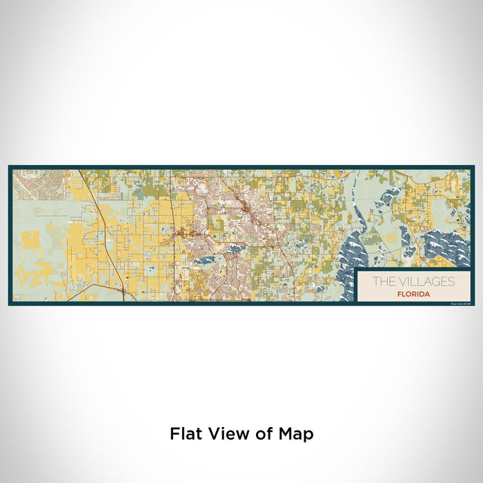 Flat View of Map Custom The Villages Florida Map Enamel Mug in Woodblock