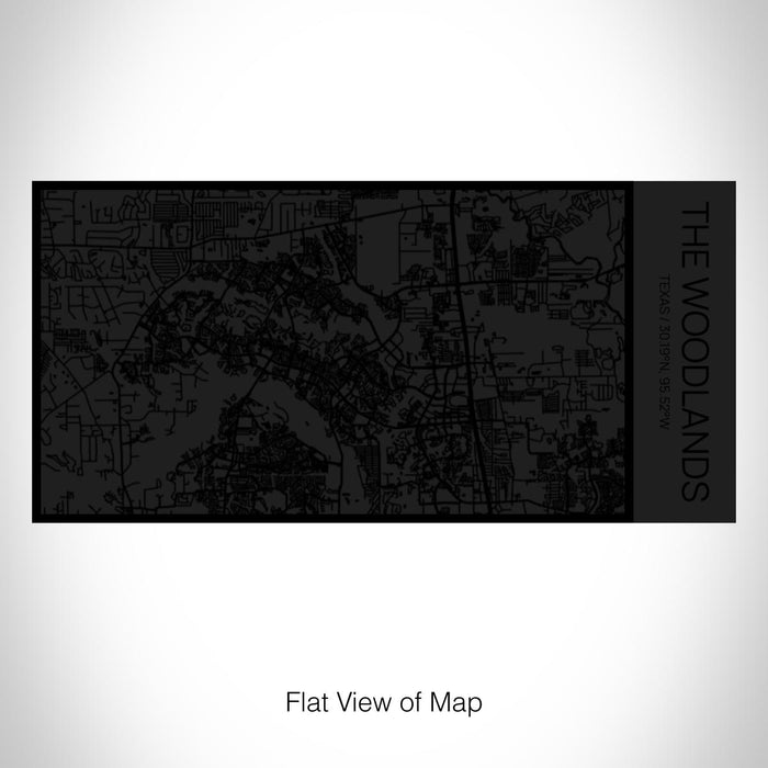 Rendered View of The Woodlands Texas Map on 17oz Stainless Steel Insulated Cola Bottle in Stainless in Matte Black