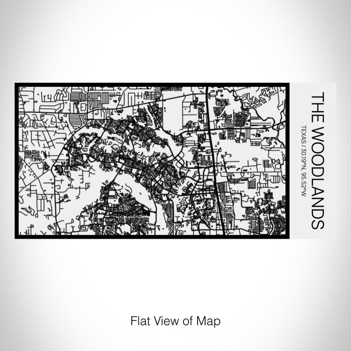 Rendered View of The Woodlands Texas Map on 17oz Stainless Steel Insulated Cola Bottle in Stainless in Matte White