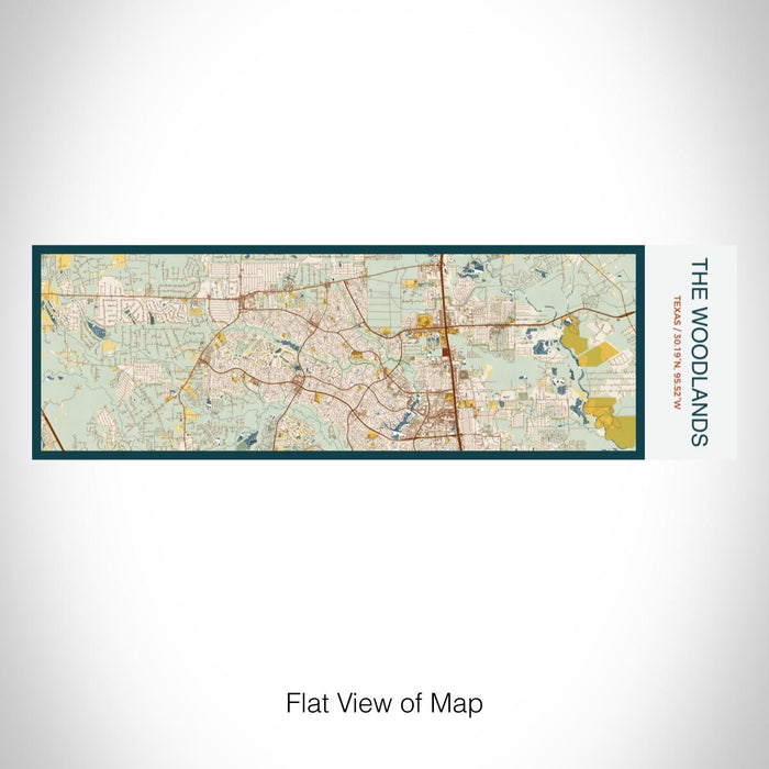 Rendered View of The Woodlands Texas Map on 10oz Stainless Steel Insulated Cup in Woodblock with Sliding Lid