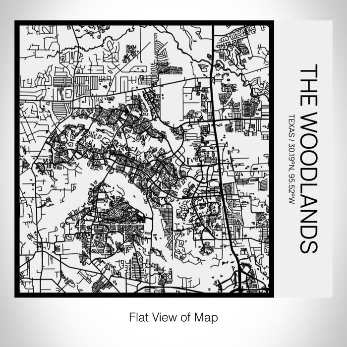 Rendered View of The Woodlands Texas Map on 17oz Stainless Steel Insulated Tumbler in Matte White with Tactile Lines