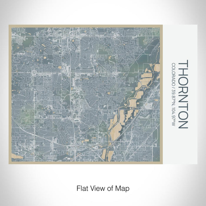 Rendered View of Thornton Colorado Map on 20oz Stainless Steel Insulated Bottle with Bamboo Top with printed afternoon style map