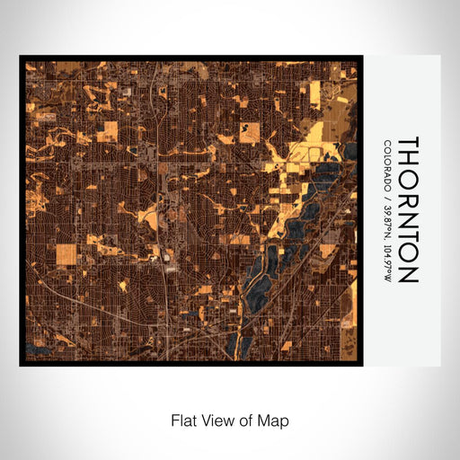 Rendered View of Thornton Colorado Map on 20oz Stainless Steel Insulated Bottle with Bamboo Top with printed ember style map