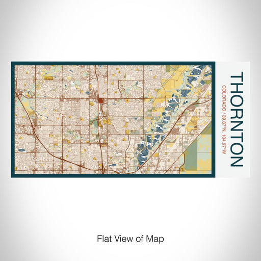 Rendered View of Thornton Colorado Map on 17oz Stainless Steel Insulated Bottle with printed woodblock style map