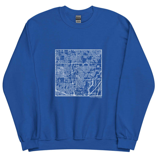 Thornton Colorado  Map Unisex Crewneck Sweater with City inscription in Royal Blue