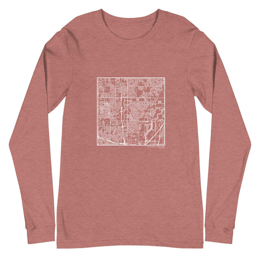Thornton Colorado  Map Unisex Long-Sleeve T-shirt with City inscription in Heather Mauve