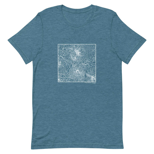 Three Sisters Oregon Topographic  Map Unisex T-Shirt with City inscription in Heather Teal