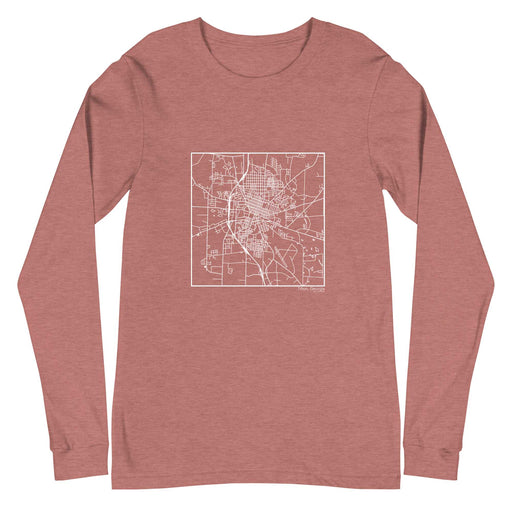 Tifton Georgia  Map Unisex Long-Sleeve T-shirt with City inscription in Heather Mauve