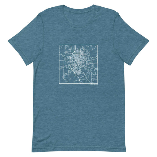 Tifton Georgia  Map Unisex T-Shirt with City inscription in Heather Teal