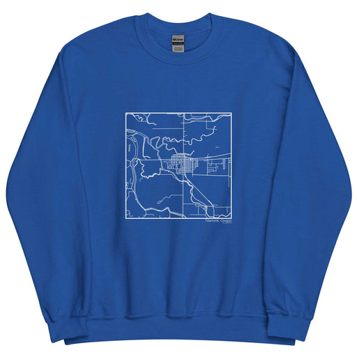 Tillamook Oregon  Map Unisex Crewneck Sweater with City inscription in Royal Blue