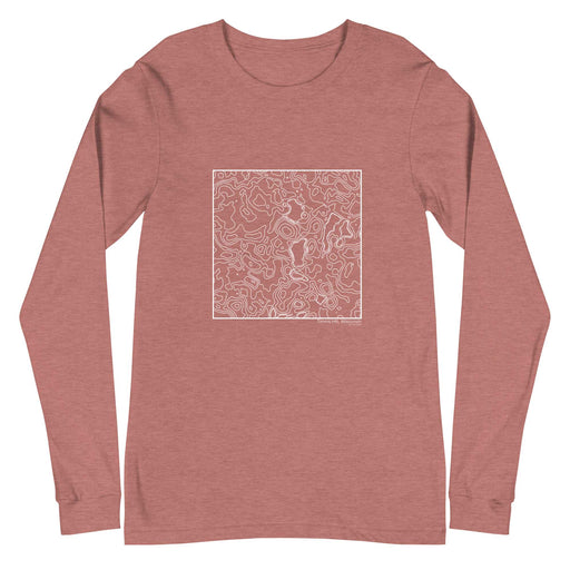 Timms Hill Wisconsin Topographic  Map Unisex Long-Sleeve T-shirt with City inscription in Heather Mauve