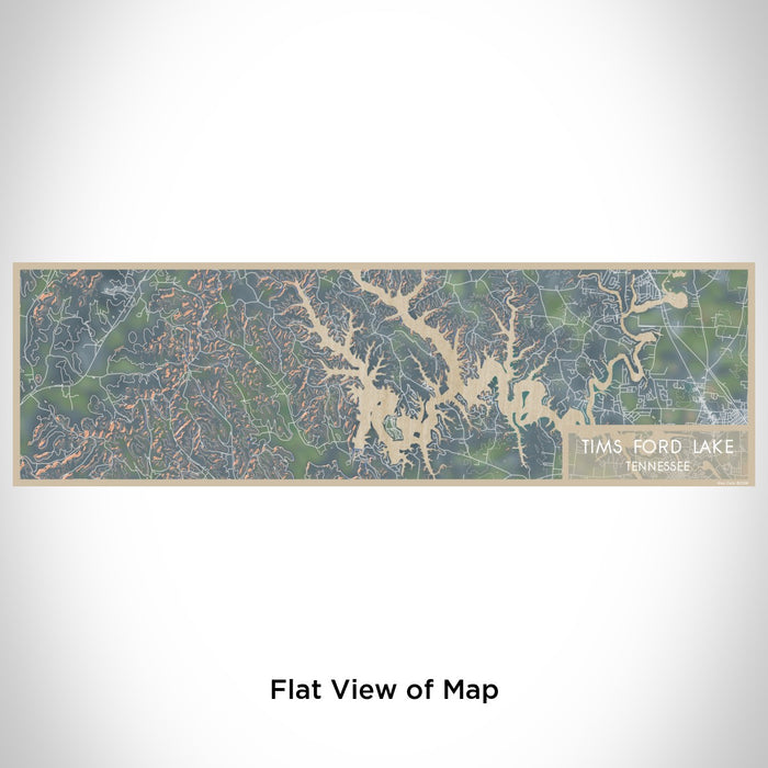 Flat View of Map Custom Tims Ford Lake Tennessee Map Enamel Mug in Afternoon
