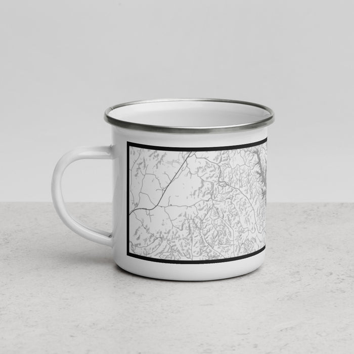 Left View Custom Tims Ford Lake Tennessee Map Enamel Mug in Classic