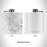 Rendered View of Tims Ford Lake Tennessee Map Engraving on 6oz Stainless Steel Flask in White