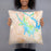 Person holding 18x18 Custom Tims Ford Lake Tennessee Map Throw Pillow in Watercolor