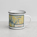 Right View Custom Tims Ford Lake Tennessee Map Enamel Mug in Woodblock