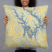 Person holding 22x22 Custom Tims Ford Lake Tennessee Map Throw Pillow in Woodblock