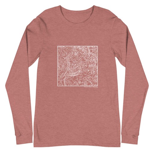 Titcomb Basin Wyoming Topographic  Map Unisex Long-Sleeve T-shirt with City inscription in Heather Mauve