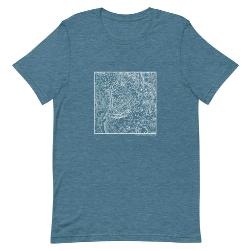 Titcomb Basin Wyoming Topographic  Map Unisex T-Shirt with City inscription in Heather Teal