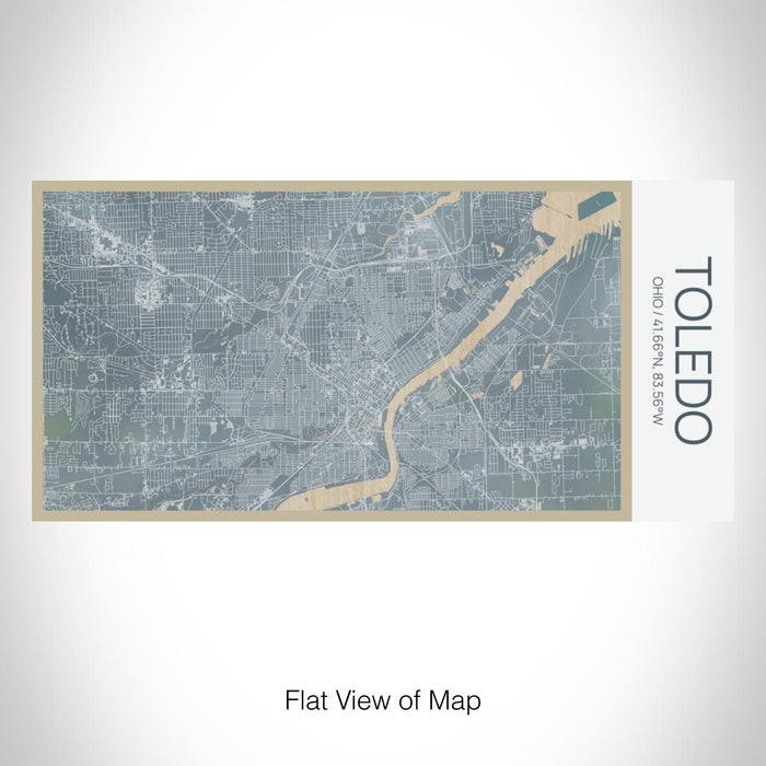 Rendered View of Toledo Ohio Map on 17oz Stainless Steel Insulated Bottle with printed afternoon style map
