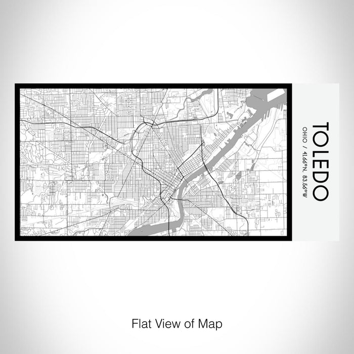 Rendered View of Toledo Ohio Map on 17oz Stainless Steel Insulated Bottle with printed classic style map
